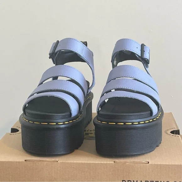 New Dr. Martens Zen Blue Blair Quad Sandal Wedge Sandals Women’s Sz 7 - Picture 3 of 7